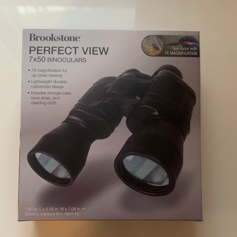 Brookstone Perfect View 7x50 Binoculars - Sleek Black